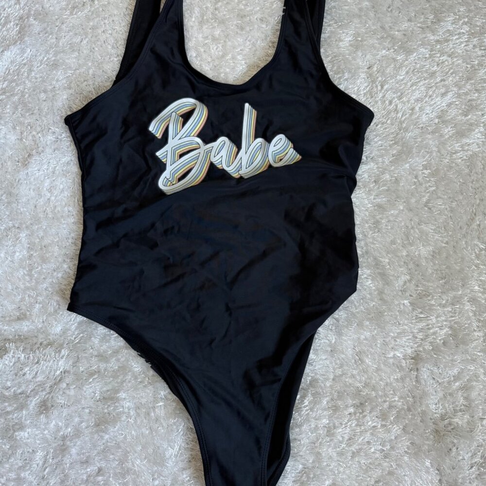 XL One Piece Black Bathing Suit Babe Swimsuit cali squad